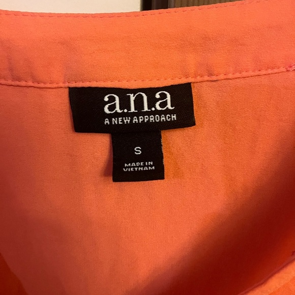 ANA Orange Pullover Blouse V-Neck 3/4 Sleeve - Picture 2 of 7